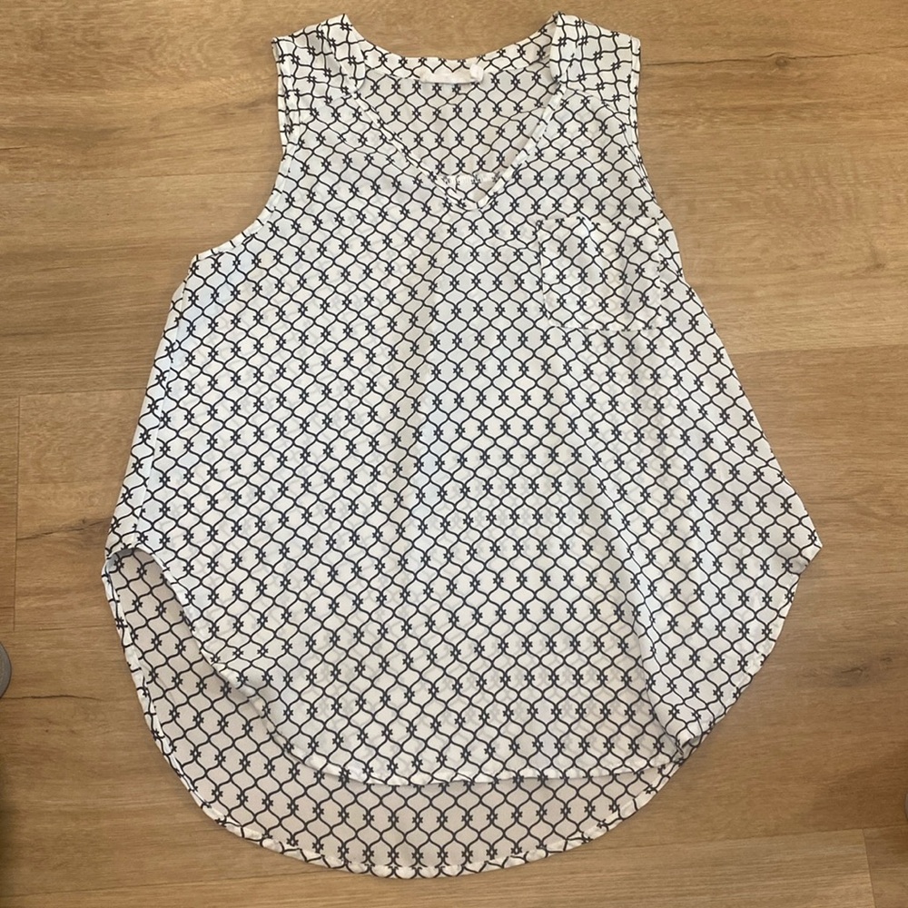 Lush sleeves blouse womens small black and white pattern